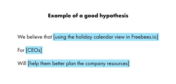 Good hypothesis example