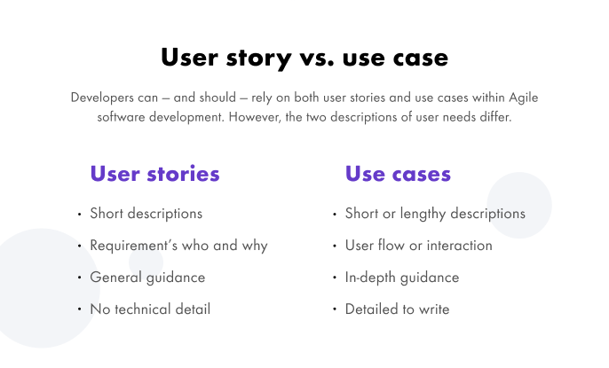 use case vs user story compared